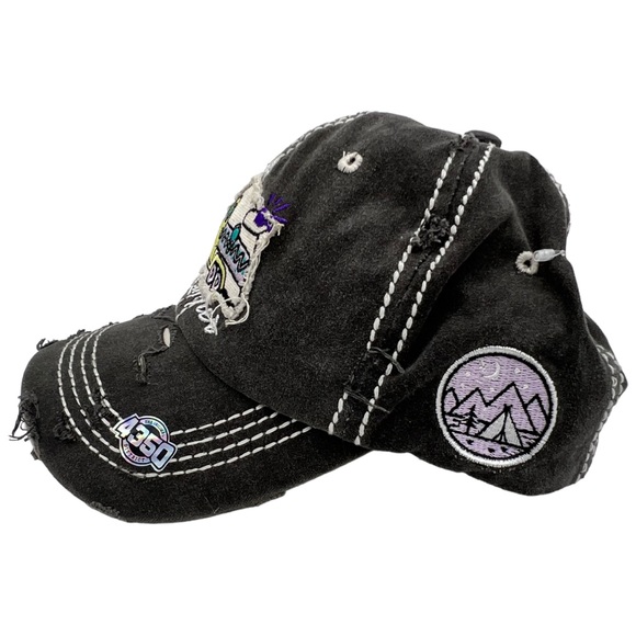 New 4350 District HAPPY CAMPER RV Life Distressed Baseball Cap - Picture 2 of 8